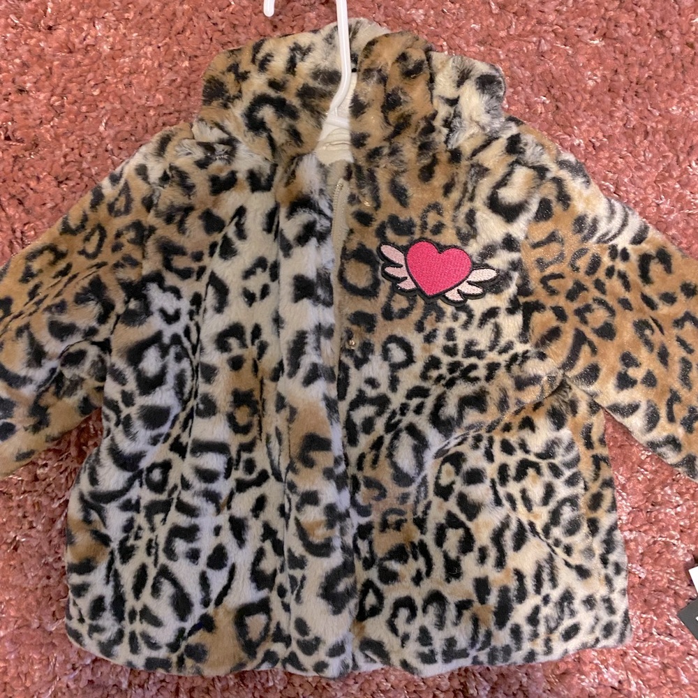 NWT 12 month Steve Madden leopard print fur coat